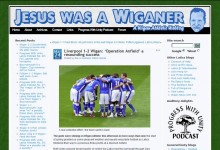 Website design // Jesus Was a Wiganer // Non-commercial football weblog