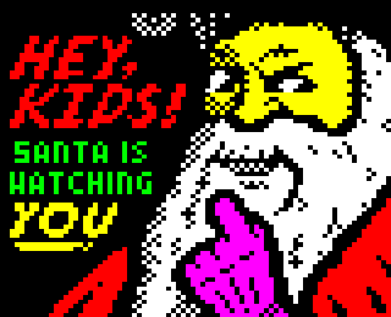 Teletext art // Santa is watching you