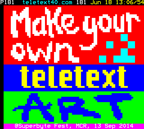 Make your own teletext art, Superbyte Festival, Manchester 2014
