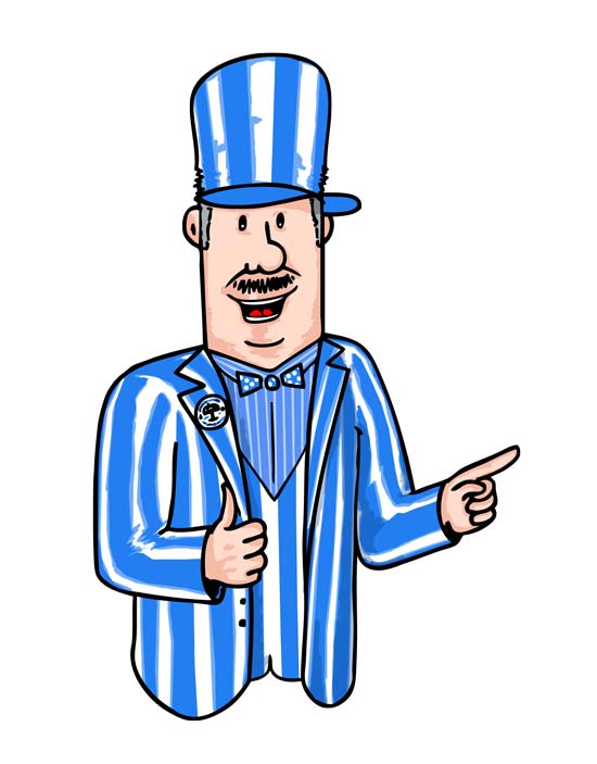 And here's Mr Wigan in cartoon form!