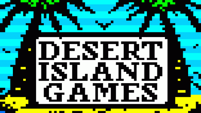 Teletext art // Desert Island Games // Title card